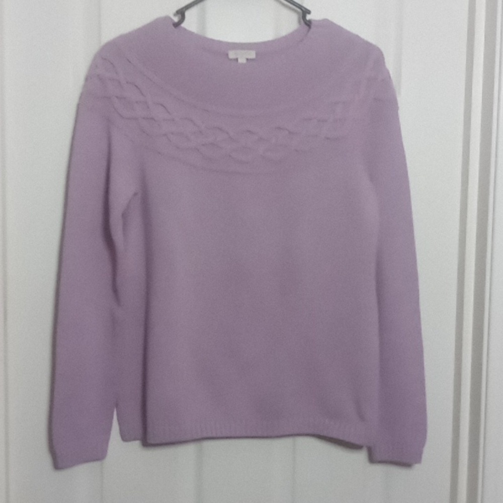cotton sweater Talbots pullover Orchid Lavender